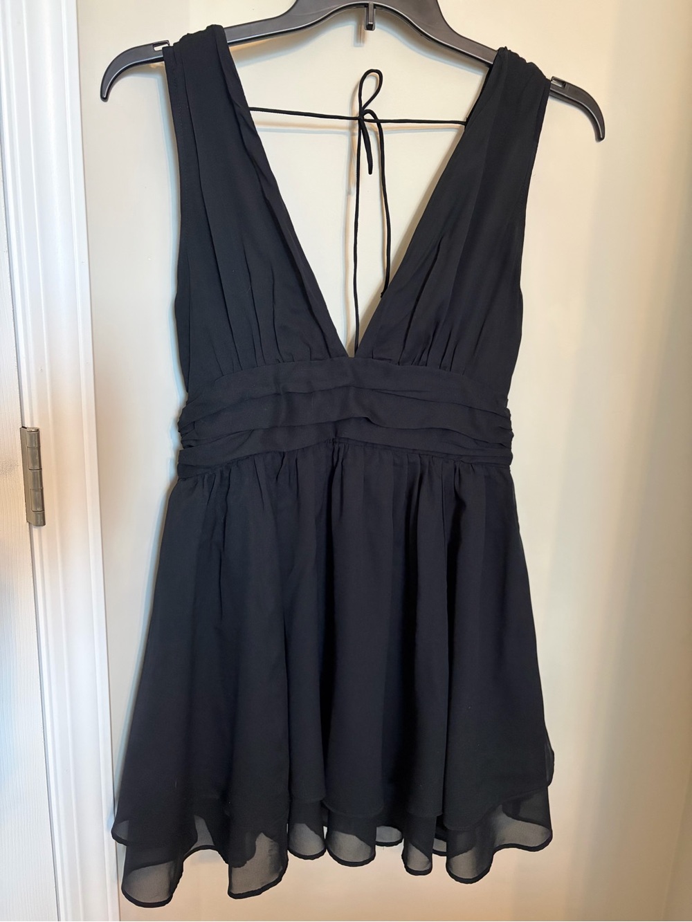 Abercrombie & Fitch Black Sleeveless V-Neck Mini Dress